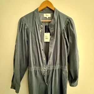 XiRENA Gray Button-Down Jumpsuit